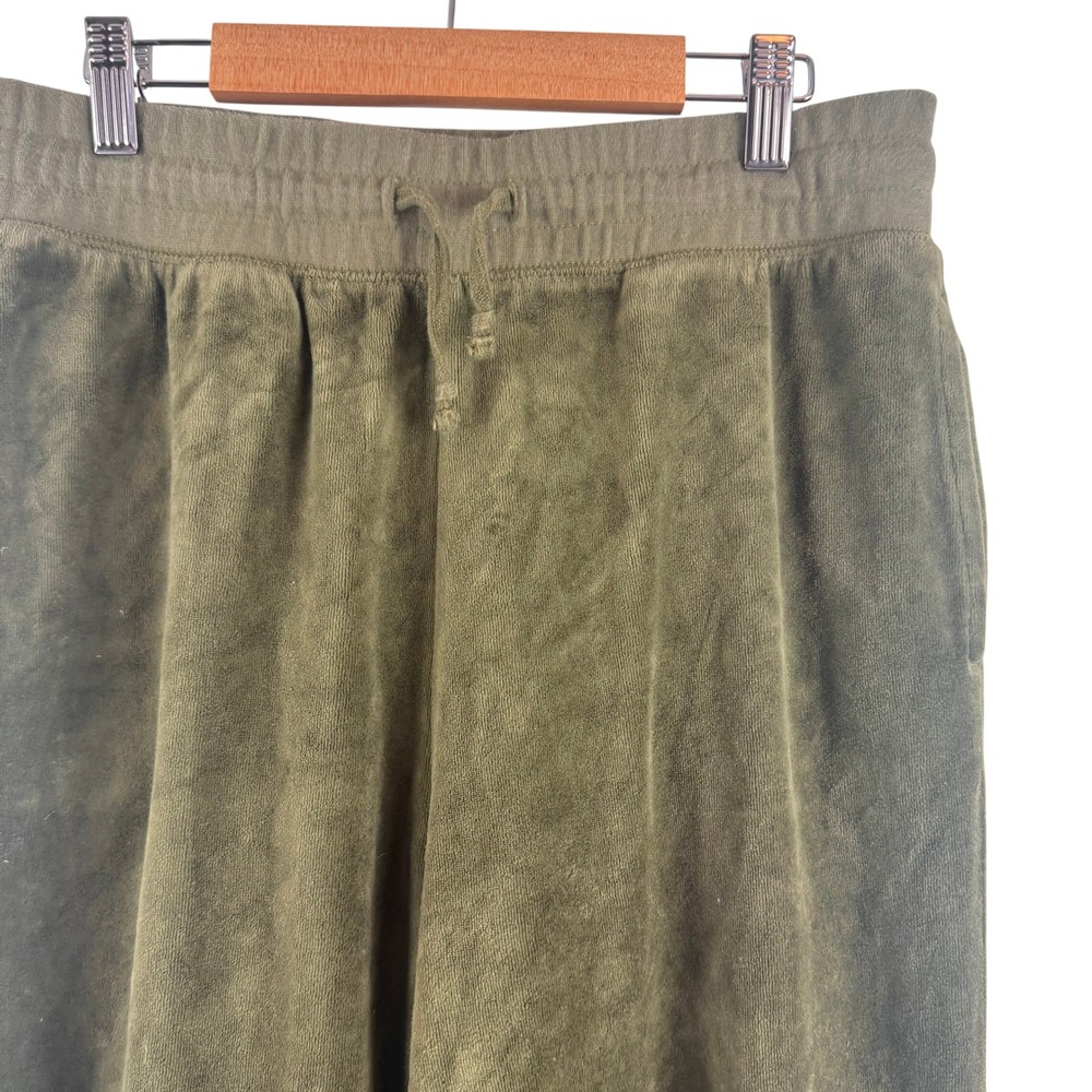 J.Crew Velour Sweatpants Women Size S Olive Green Wide‎ Leg Joggers BA371